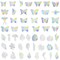 Wrapables Waterproof Transparent Holographic Glitter PET Butterfly and Leaf Stickers for Scrapbooking, Stationery, Journaling, Water Bottles, Phones, Laptops (100pcs)
